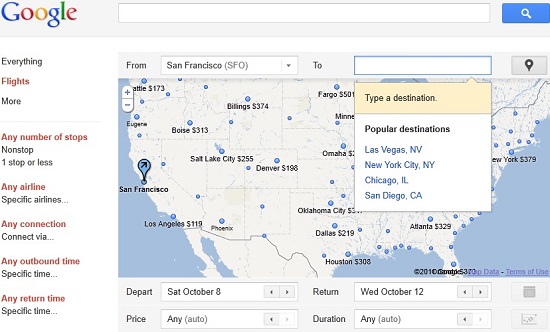 google-flight-search Google Flight Search
