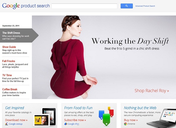 Google Product Search Homepage