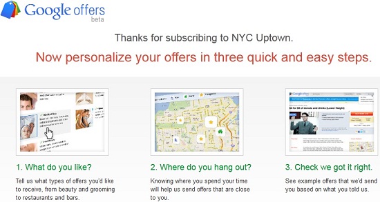 Personalizing Google Offers Deals