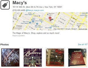 Foursquare Place Page Of Macy's