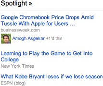 The +1 Button In Google News