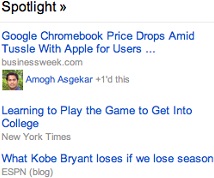 The +1 Button In Google News