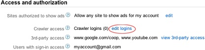 AdSense Crawler Login