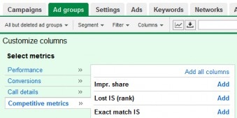 AdWords Ad Groups New Metrics