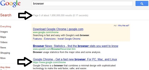 Chrome Page In Google Search Results