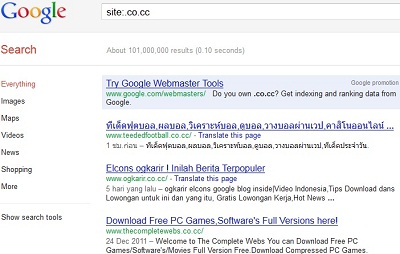 .co.cc Sites In Google Results