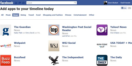 Facebook Timeline Apps Page