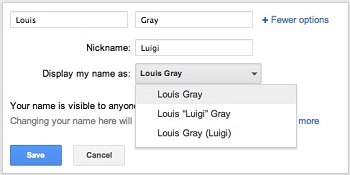 Google Plus Nickname