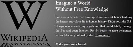 Wikipedia Homepage SOPA