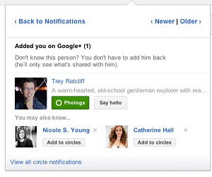 Google+ People Suggestions