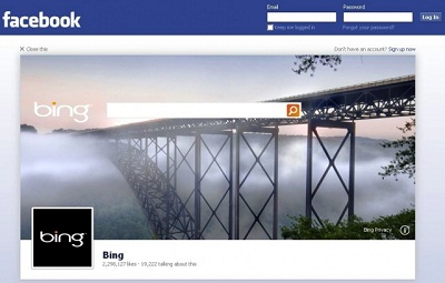 Facebook Logout Page Bing Ad