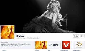 Facebook Shakira Timeline Page