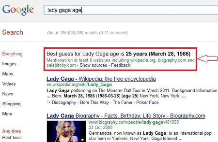 Google Search Lady Gaga Age