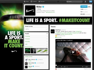Twitter's Nike Brand Page