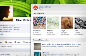 StumbleUpon Facebook Timeline App