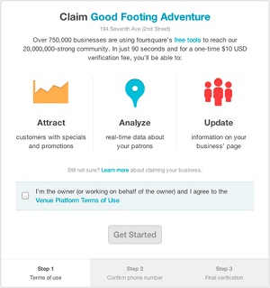 Foursquare Business Claim