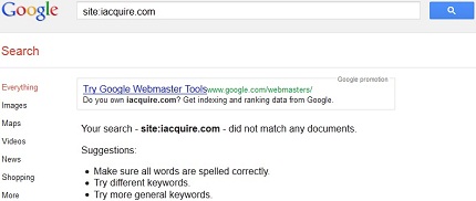 Google Results iAcquire Vanished