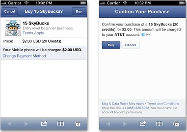 Facebook 2-Step Mobile Payment Method