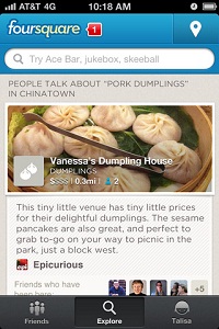 Foursquare Explore Tab Search