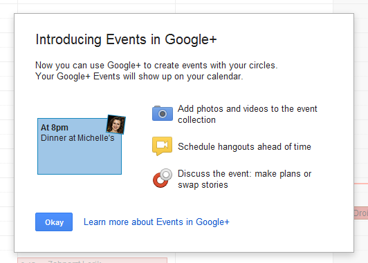 Google+ Events Feature