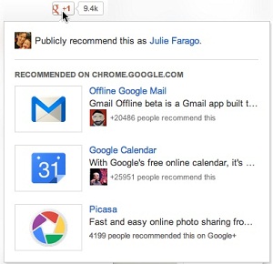 Google +1 Button To Display Social Recommendations For Further Content Discovery