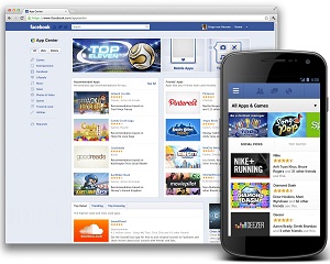 Facebook App Center on Web and Mobile Screenshots