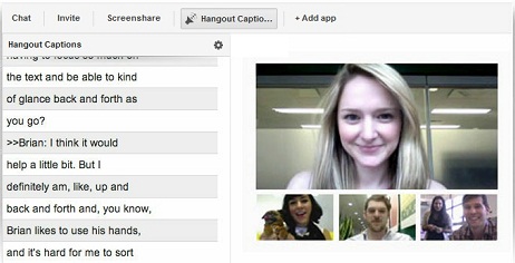 Google+ Hangout Captions