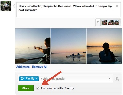 Google+ Also Send Email