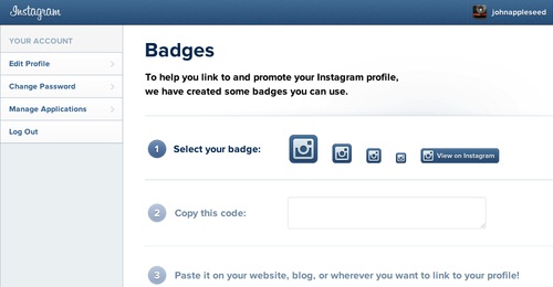 Instagram Badges Page